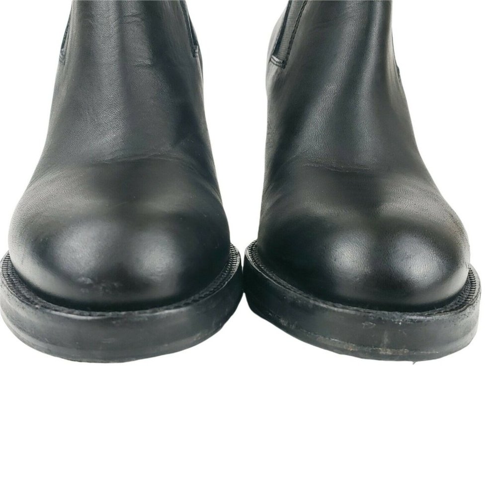 ACNE STUDIOS Star Black Leather Chelsea Ankle Heel Bootie Boots Size 41 - Picture 4 of 12